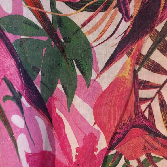 Floral Linen Sleeveless Dress - Picture 3 of 4